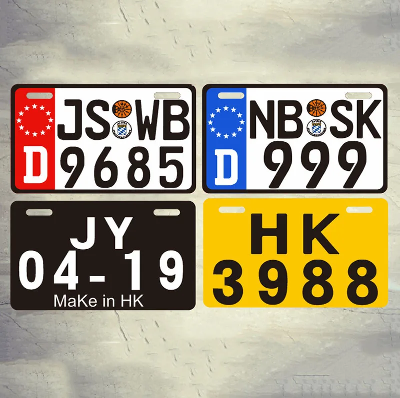 Мотоцикл номерной знак Автомобиль велосипед иностранный светоотражающий