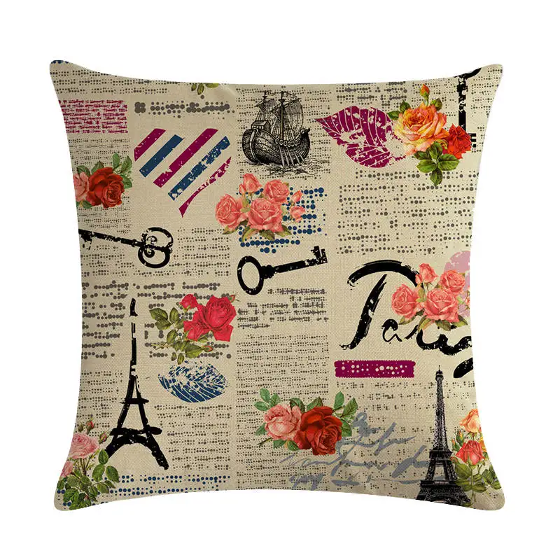 Модная женская наволочка с принтом льняная флагом США для дивана автомобильного