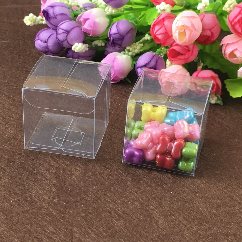 

Wholesale Transparent PVC Box 3x3x3cm Clear PVC Packaging boxes 100PCS/Lot