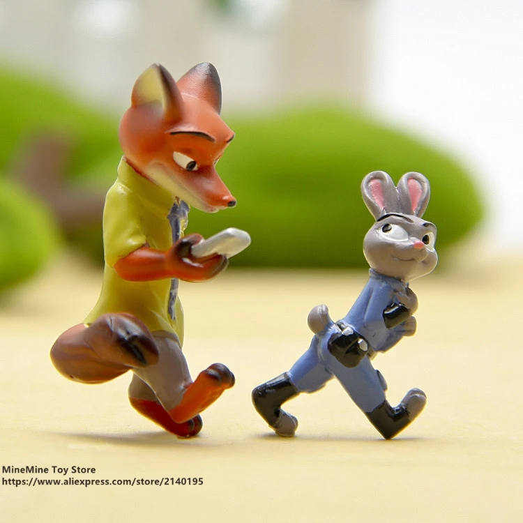 DISNEY Zootopia Ник лиса Джуди Кролик 3 4 см фигурка героя коллекция кукол из ПВХ игрушки