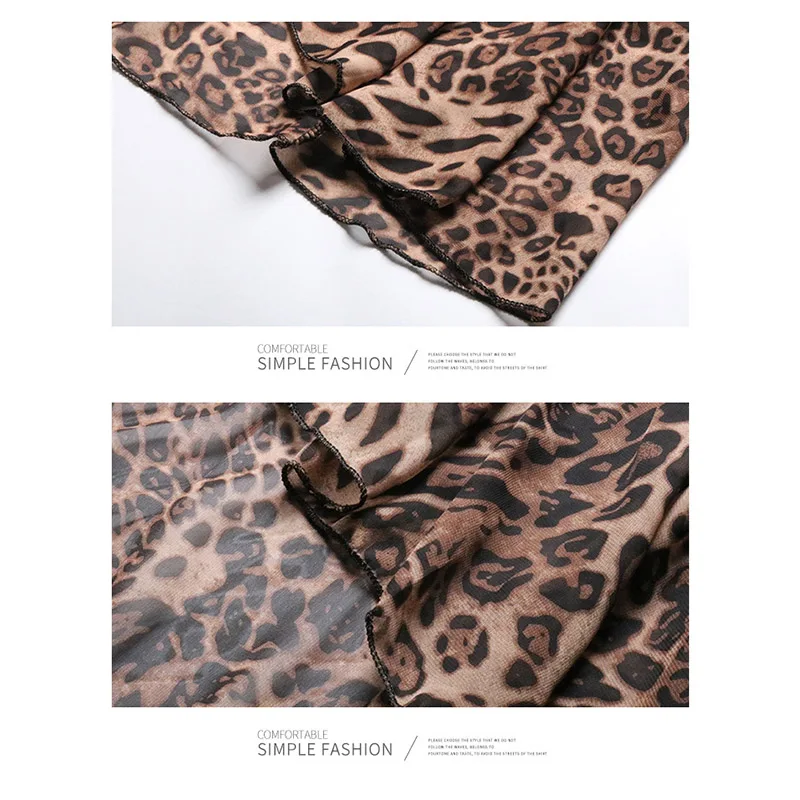 

Echoine Casual Print Leopard Summer Skirts Chiffon Bandage High Waist Woman Skirt 2019 Spring Summer Beach Clothing