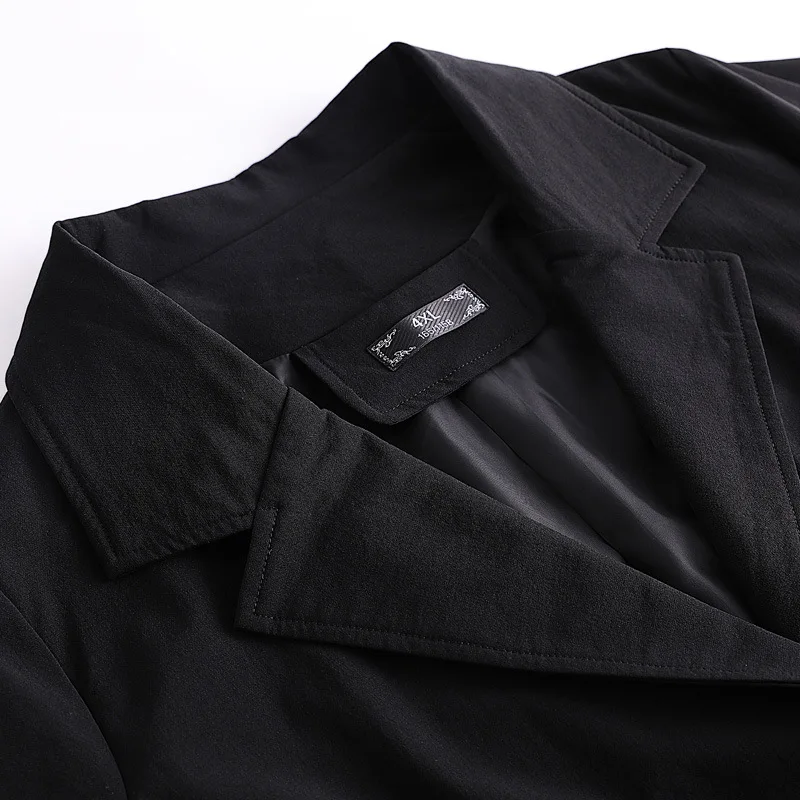 Женский Тренч с поясом размера плюс 4XL 10XL весенне осенняя черная ветровка длинным