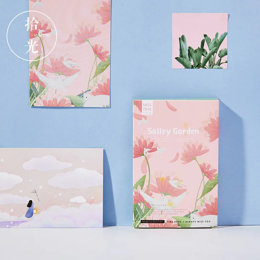 30 Pcs/Set Beautiful Salley Garden Postcard/Greeting Card/Message Card/Birthday Letter Envelope Gift Card
