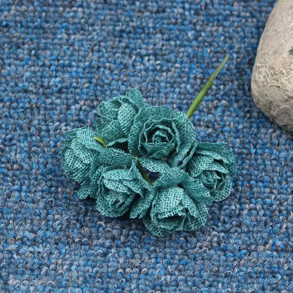 6 шт. сельская Роза из льна 4 см|artificial handmade flowers|flowers forcraft flowers |