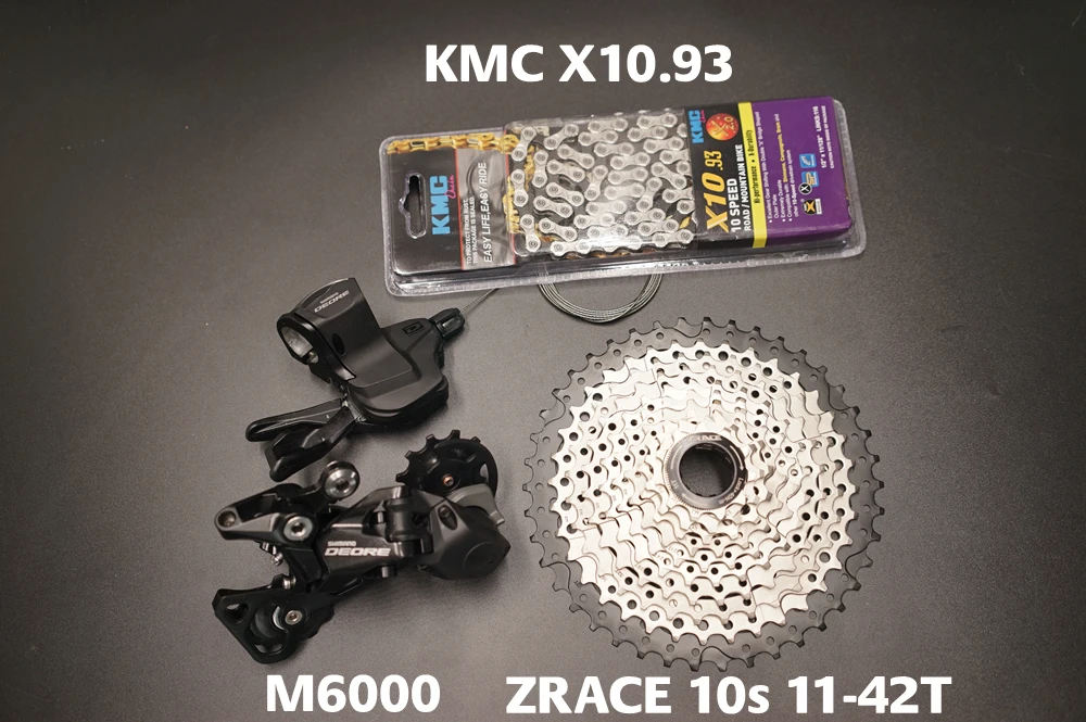 Shimano DEORE M6000/M610 10 скоростей переключения+ задний переключатель+ 42T 46T 50T болани кассета+ KMC X10 цепь 4 шт набор - Цвет: M6000 BOLANY 42T