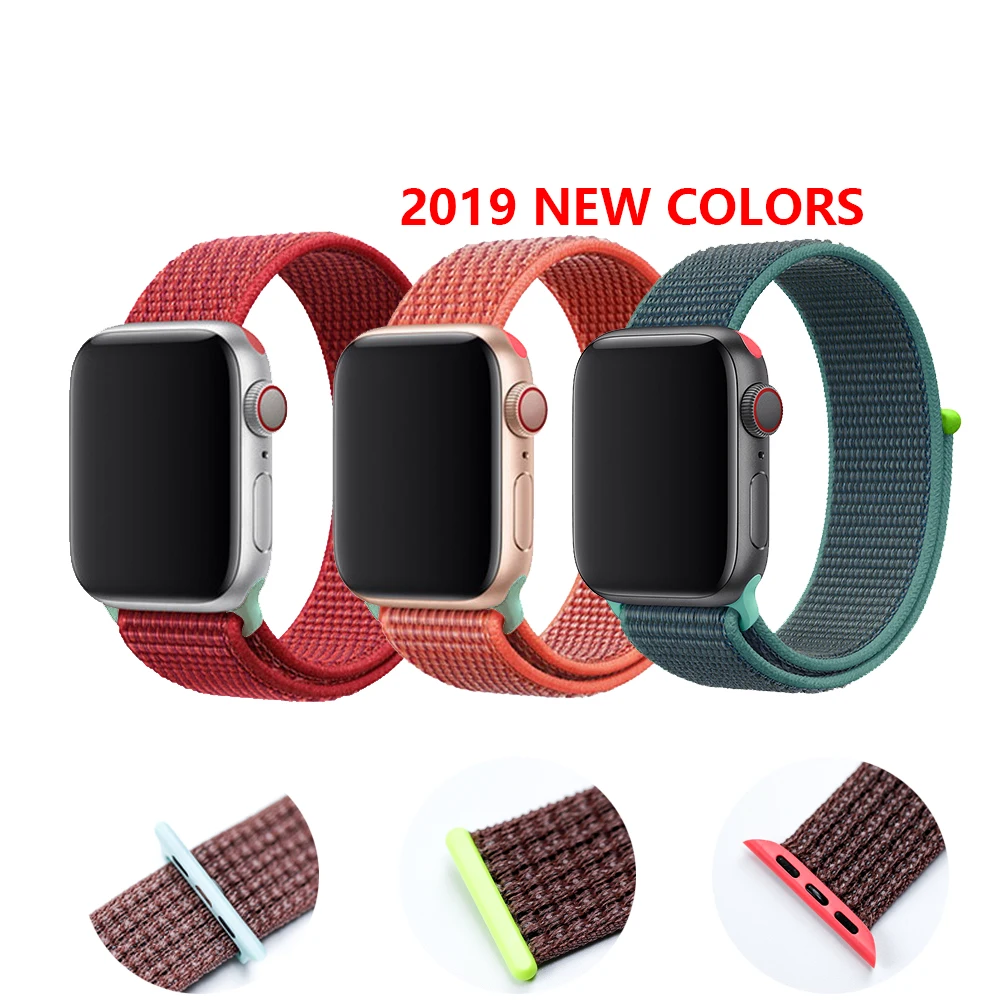 Нейлоновый ремешок для apple watch band 4 3 2 42 мм 38 44 40 correa pulseira iwatch нейлоновая Спортивная