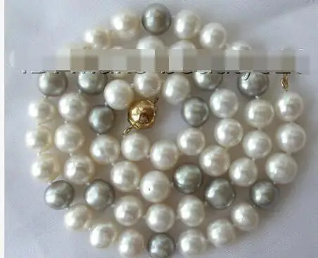 Потрясающий большой 9-10 мм барокко белый черный Пресноводный Культивированный