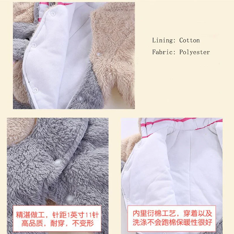 Одежда для новорожденных хлопковые комбинезоны с капюшоном маленьких мальчиков