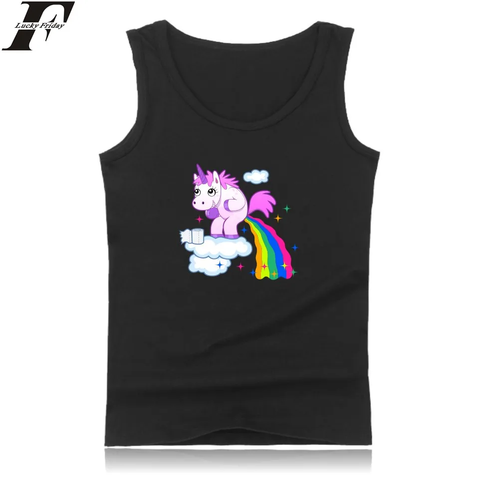 LUCKYFRIDAYF жилет с единорогом летние мягкие майки без рукавов нательная рубашка