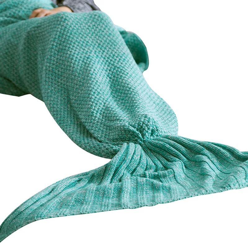 Knitted Tail Blanket Winter Warm Handmade Crochet Blanket 80*180 Towel Line Blanket Warm and Comfortable Knitted