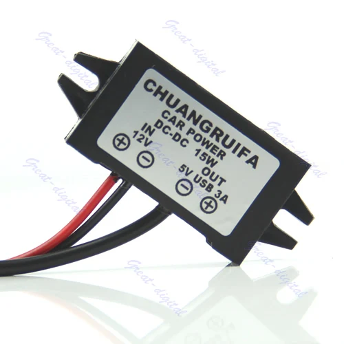 1 шт. DC преобразователь модуль 12 В до 5 В USB выход адаптер питания