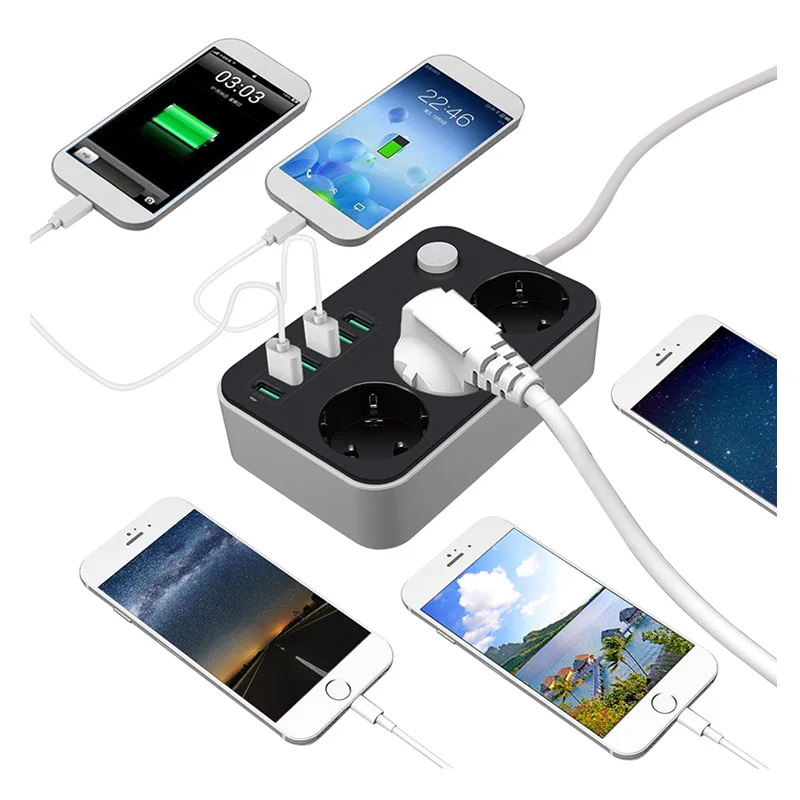LDNIO ЕС Smart USB Мощность полосы зарядки 6 Порты и разъёмы 5V 3.4A Зарядное устройство