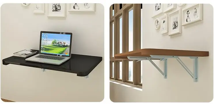 Настенный подвесной стол для ноутбука 100*40 см деревянный складной детский