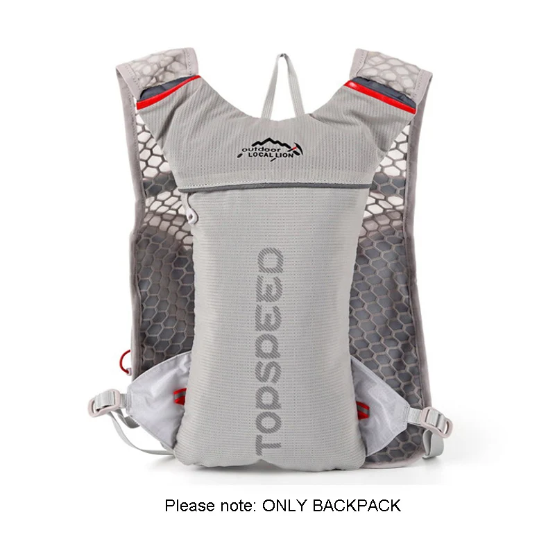 GRY Backpack Местное Лев 5L Велосипедный спорт гидратации рюкзак бег Сумочка для бега трусцой марафон мешок Велоспорт Спортивная сумка 3 цвета - Цвет: GRY Backpack