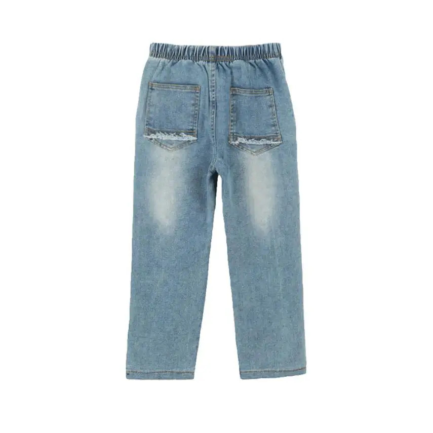 Детская одежда джинсовые брюки на молнии Узкие детские штаны для мальчиков