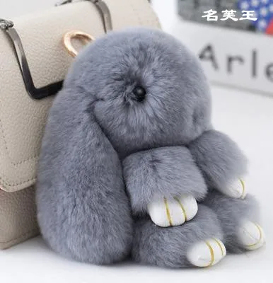 15 см хит продаж милый брелок с пушистым кроликом Рекс кроличий мех помпоны