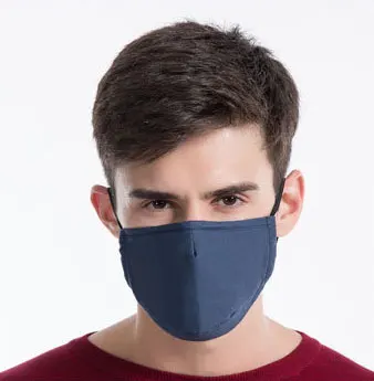 Navy blue 1 шт., повседневная маска для лица, Пылезащитная маска, маска против загрязнения, хлопок, PM2.5, фильтр с активированным углем, вставка может быть многоразовой пыльцы, Велоспорт, Hik - Цвет: Navy blue