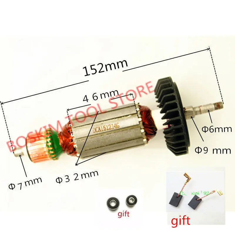 AC220 240V Якорный роторный якорь для MAKITA 9553HB 9553HN 9554NB 9555HN 9553NB 9555NB 9554HN 515619 7 515616 3 5101053