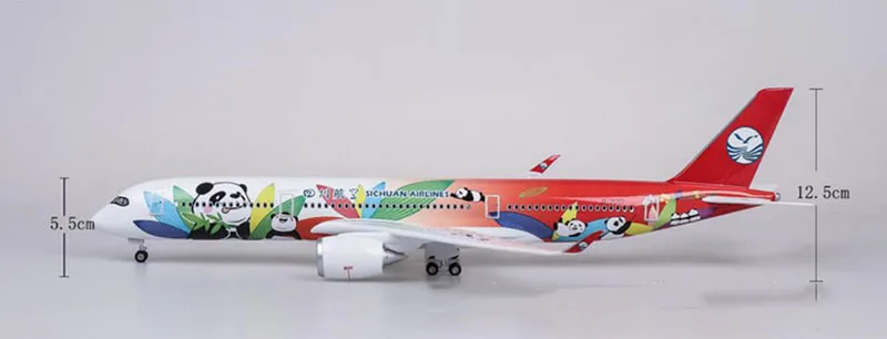 47 см 1/142 масштаб самолет Airbus A350 Сычуань панда модель самолета W свет и колесо литье под давлением пластиковые смолы самолет для коллекции