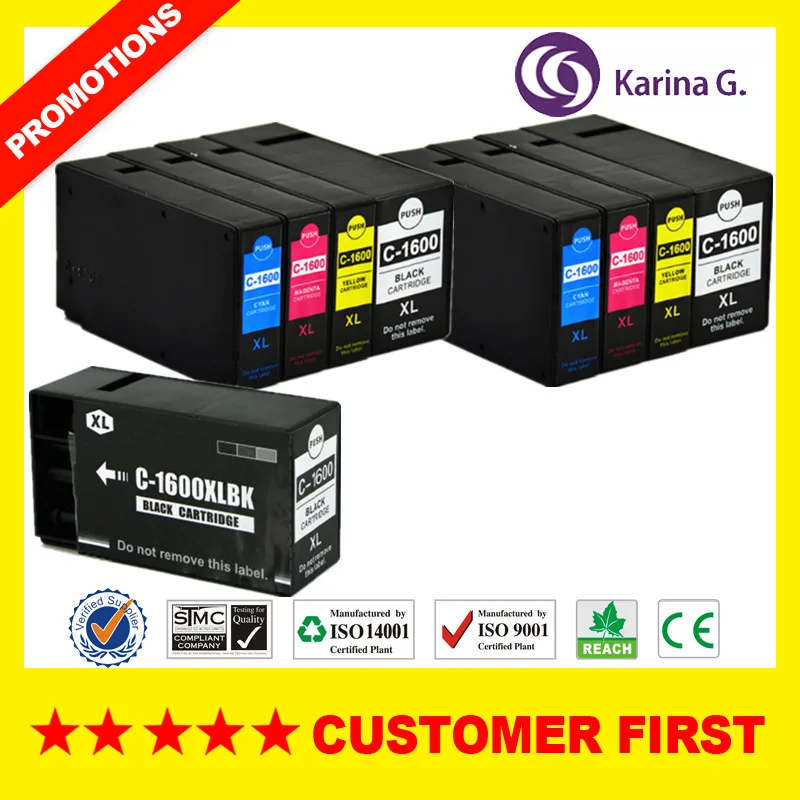 Совместимый для Canon PGI1600 картридж костюм для Canon MAXIFY MB2060 MB2160 MB2360 MB2760 и т. д - Цвет: 2Sets Plus 1PCS BK