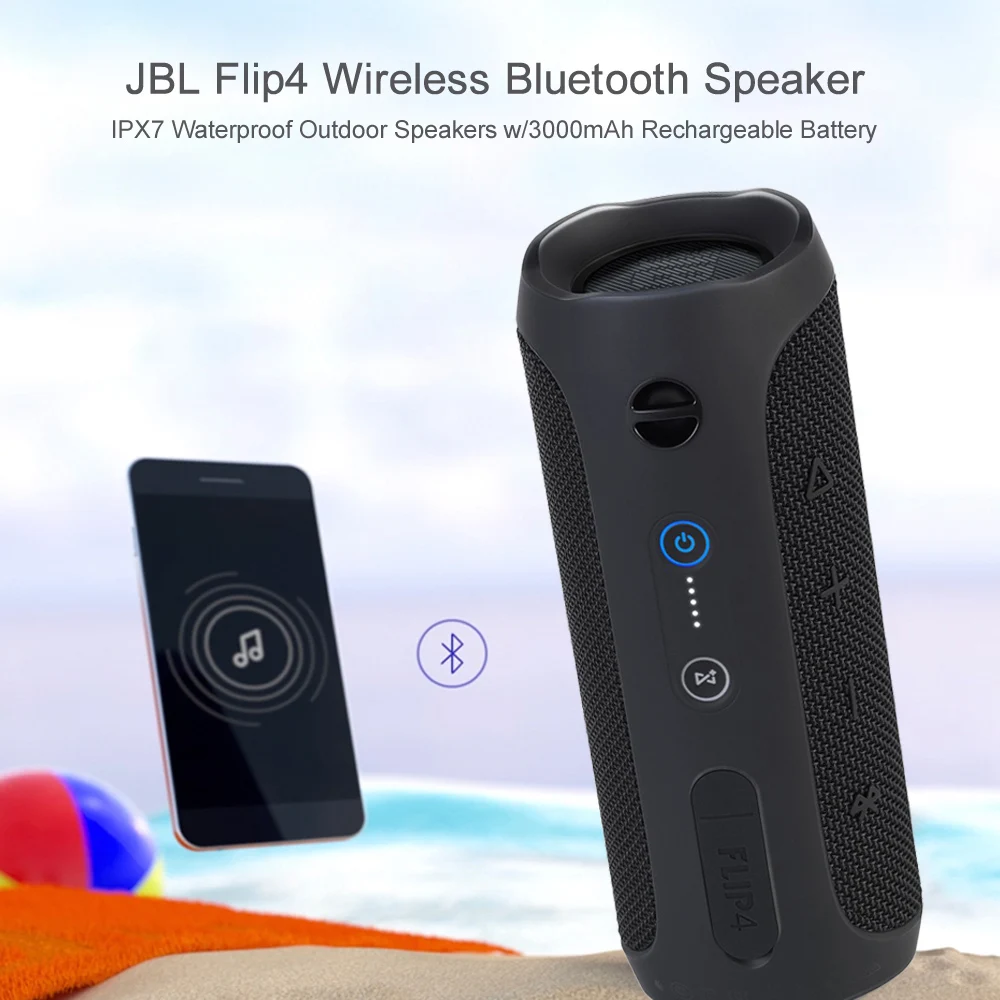 JBL Flip4 Беспроводная Bluetooth Колонка Музыкальный калейдоскоп 4 IPX7 водонепроницаемые напольные колонки с аккумулятором 3000mAh