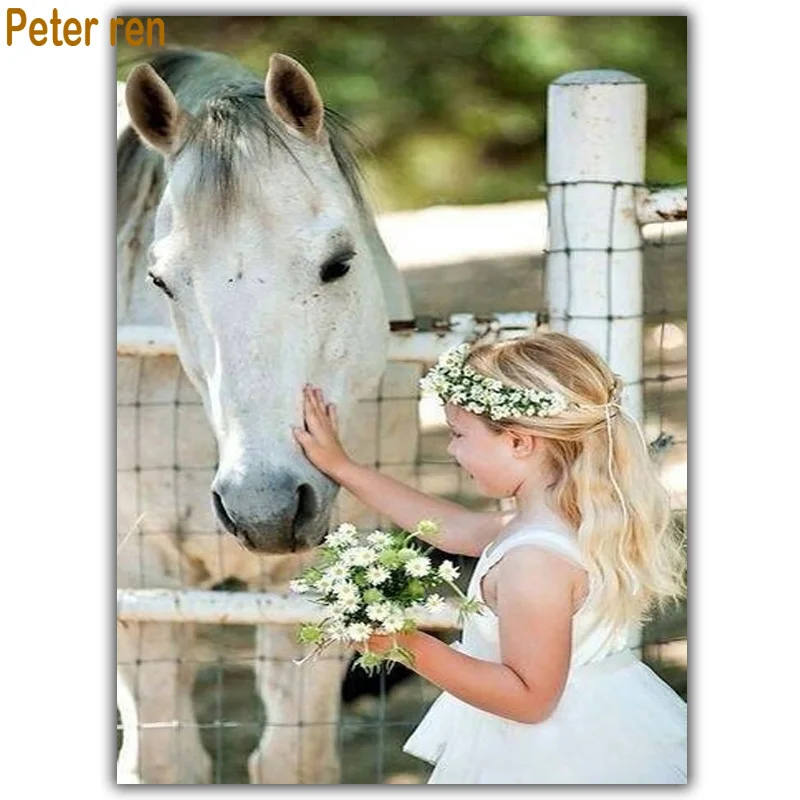 Алмазная живопись своими руками вышивка крестиком искусство и поделки лошади 5d