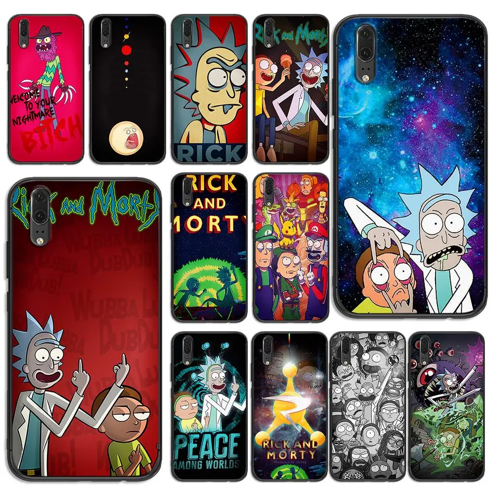 Мягкий телефон Rick для huawei P8 P9 P10 P20 P30 Lite Pro P Smart 2016 2019 TPU силиконовый|Чехлы-накладки| |