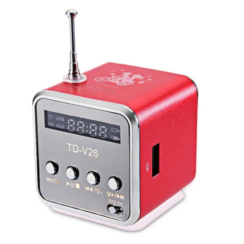 Портативный FM радио приемник мини динамик цифровой lcd звук Micro SD/TF Музыка стерео