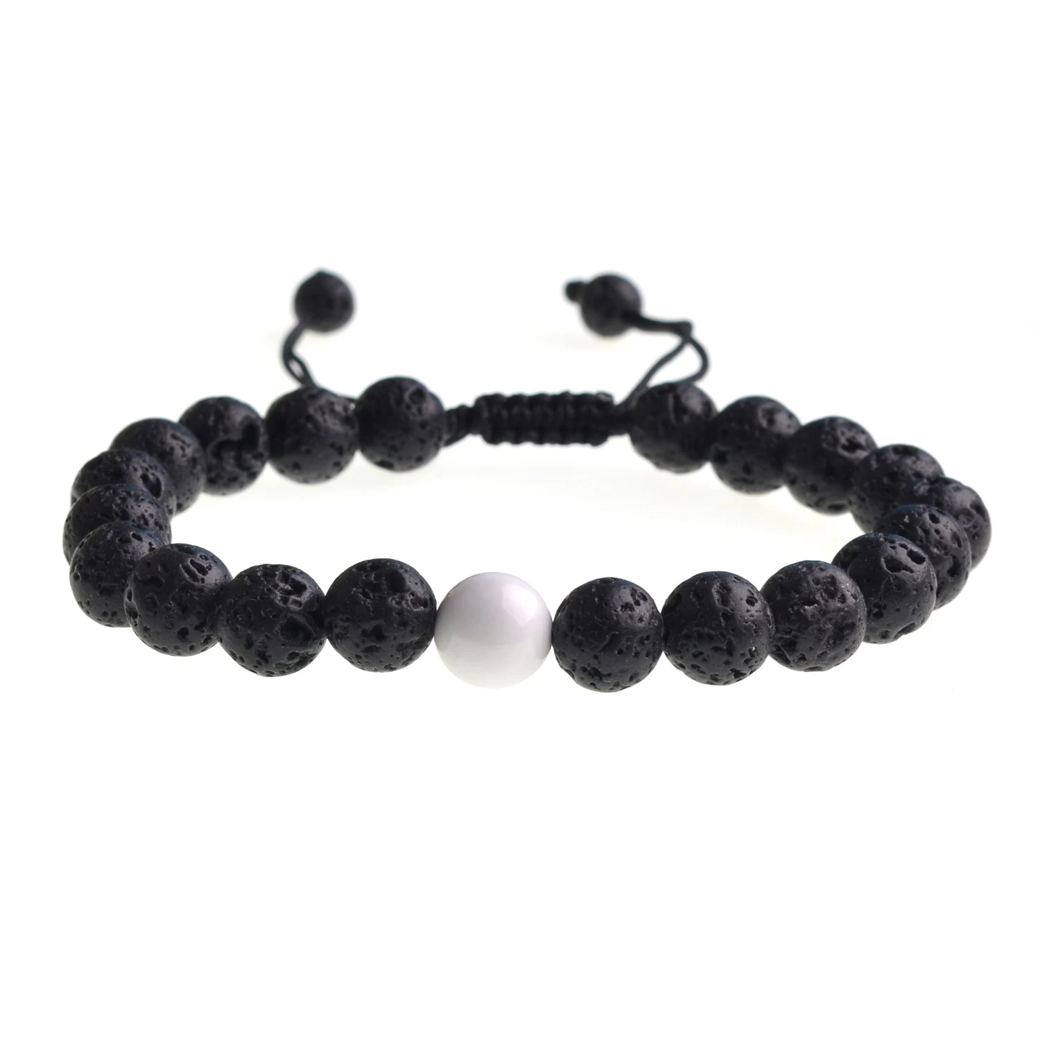 2PCS/lOT Fashion Friendship Woven Stone Bracelet Natural Howlite Chakra Healing Men Lava Bangle for Love | Украшения и аксессуары