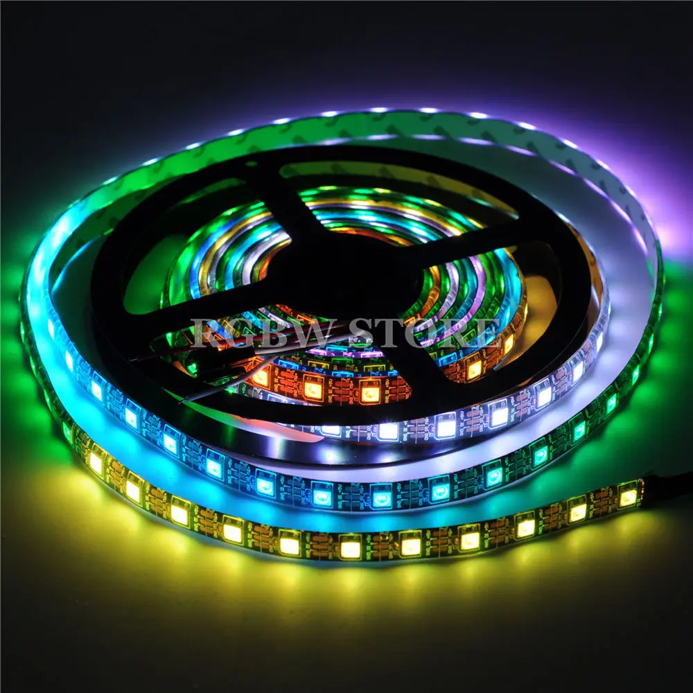 5 м SK6812 WS2812B 60 LED/m 300 пикселей адресуемых 5050 RGB IP65 светодиодные полосы черный PCB DC5V |