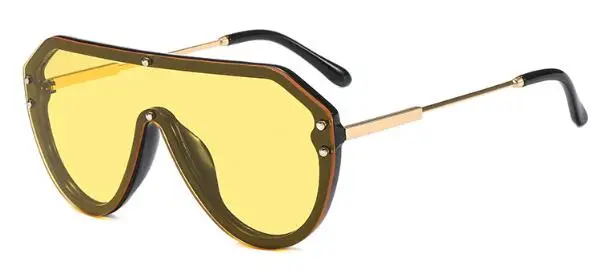C5 black yellow Большие солнцезащитные очки для мужчин, Ретро стиль, брендовые, пилот, солнцезащитные очки для женщин, большая оправа, черные солнцезащитные очки,, розовые, желтые, ретро очки, UV400 - Цвет линз: C5 black yellow