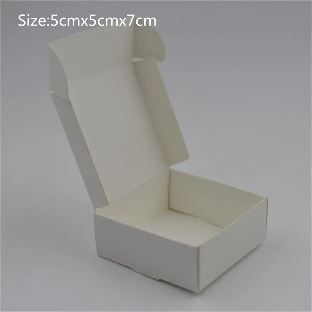 5cmx5cmx7cmwhite Новая маленькая крафт-бумага коробка коричневый картон мыло ручной работы в коробке белая крафт-бумага подарочная коробка черная упаковка коробка для ювелирных изделий - Цвет: 5cmx5cmx7cmwhite