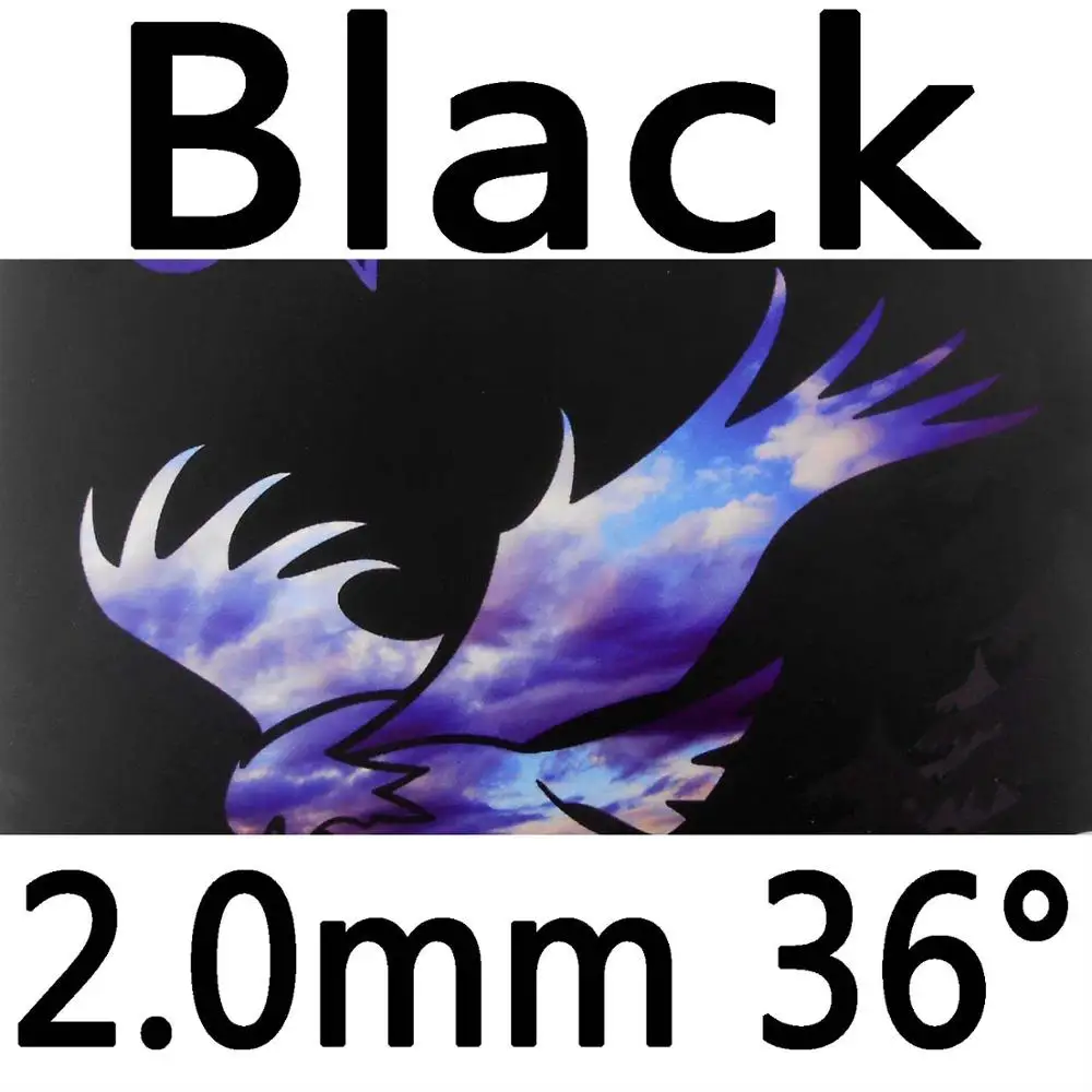 Black 2.0mm H36 61second Eagle Pips-в настольном теннисе PingPong резиновая с желтой губкой - Цвет: Black 2.0mm H36