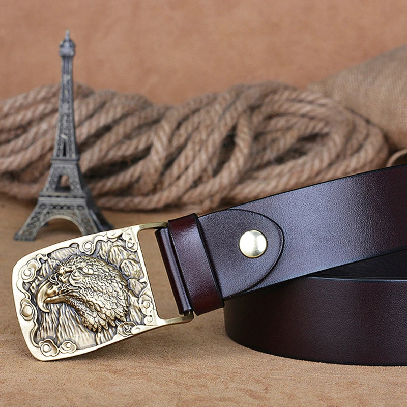 

Латунный ремень с пряжкой в виде орла, роскошный мужской ремень, мужской ремень из натуральной кожи, Мужские поясные ремни, мужской ремень ...