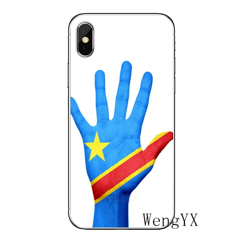 Роскошный чехол из мягкого ТПУ с национальным флагом для Apple iPhone 8 7 plus 6s 6 plus X XR XS Max SE 5S 5c 5 4S 4 - Цвет: Congo-Flag-A-03