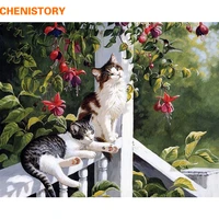 chenistory frameless cat animals diy painting by numbers kits unique gift picture by numbers for home decor 40x50cm wall artwork