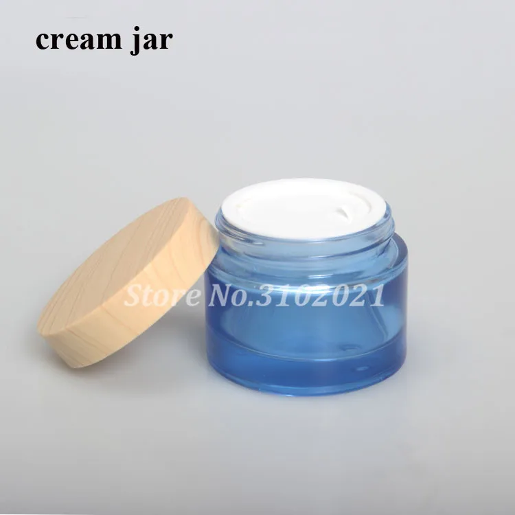 2/8 шт. 20 Вт 30 50 г синий Стекло DIY баночка для крема комплект 40/60/80/100/120 мл пустой