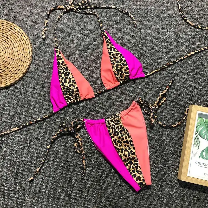 

Sexy Triangle Push Up Bikini Set Tied String Bikinis Women Brazilian Swimwear 2019 Swimsuit Bandage Bathing Suit Maillot De Bain