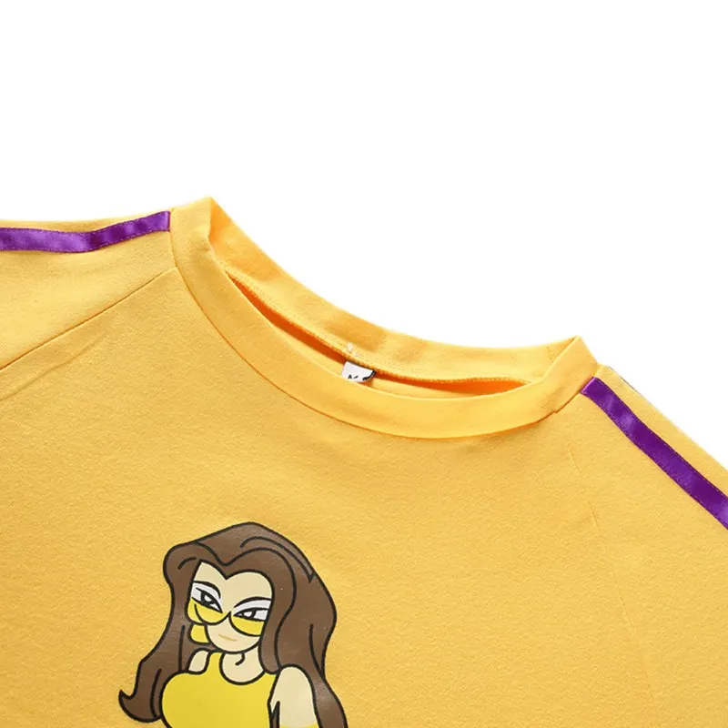 Женская укороченная хлопковая футболка с коротким рукавом и круглым вырезом