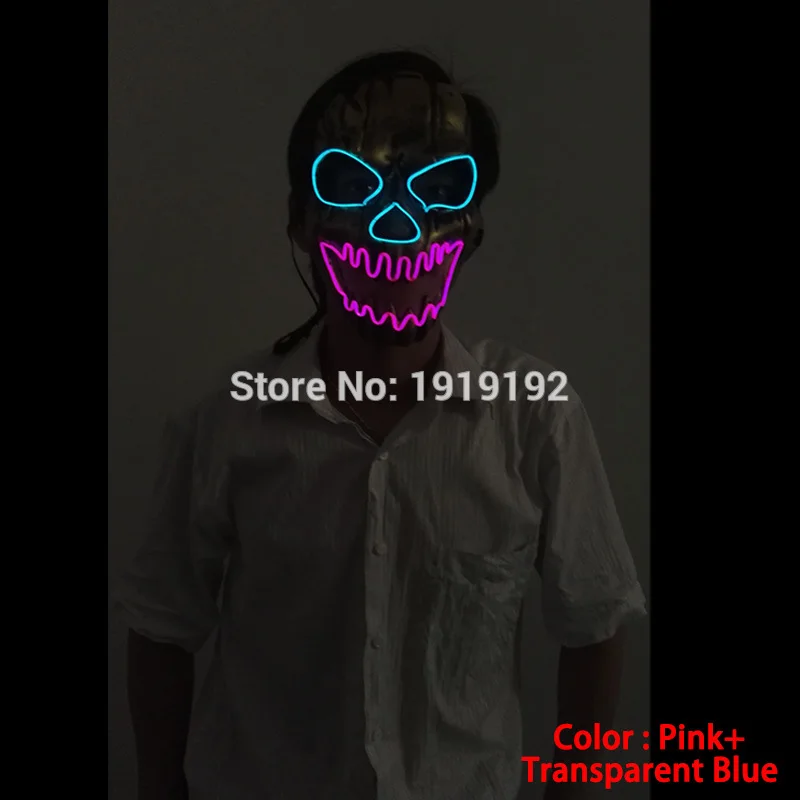 EL провода маска светильник вверх неоновый череп светодиодный для Хэллоуина