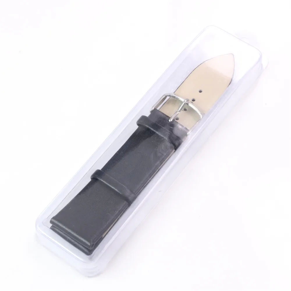 

Way Deng - Utra Soft Plain Genuine Leather Wrist Watch Band For Women Men 18/20/22 MM Strap Silver Pin Buckle Watchband - Y138
