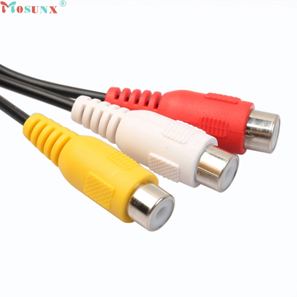 Mosunx SimpleStone 2 5 мм Мини AV штекер к 3RCA гнездовой M/F Аудио Видео кабель переходник со