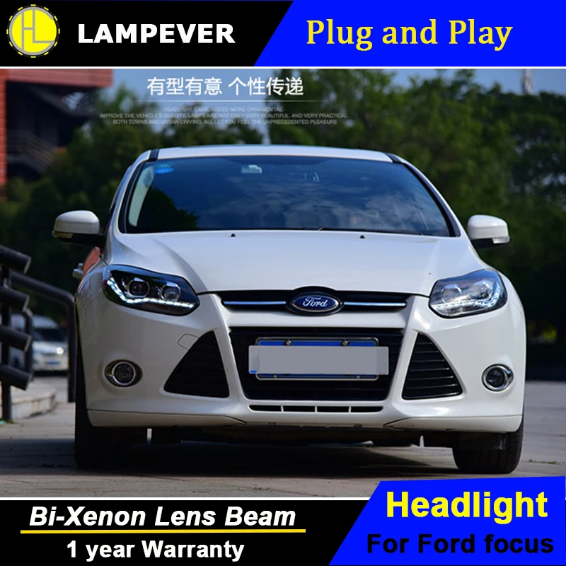 HLC автостайлинг светодиодный ная фара для Ford Focus 3 фары 2012-2014 европесветодиодный