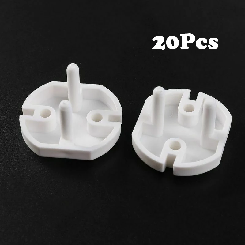 20Pcs White 2 отверстия для розеток европейского стандарта, крышка для детских электрических розеток с защитой от ударов, крышки для розеток, защита для детей - Цвет: 20Pcs White