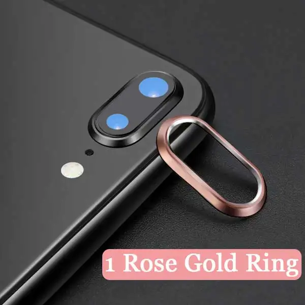 1 Rose Gold Ring onl Для iPhone 7 стекло на для iPhone 8 Plus 6s 6 9H твердость камеры защитное закаленное стекло+ металлический задний объектив Камера Протектор Кольцо - Цвет: 1 Rose Gold Ring onl