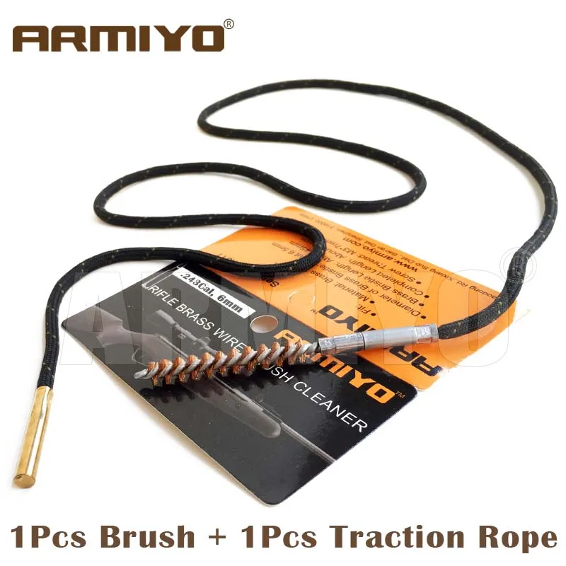 1 Brush Plus 1 Rope Armiyo отверстие кисти пистолет баррель очиститель стрельба пистолет винтовка дробовики чистящий комплект(выбрать калибр) винтовой резьбой m4 8-32 - Цвет: 1 Brush Plus 1 Rope
