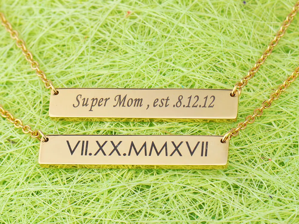 Заказное персонализированное имя выгравированное ожерелье для женщин и мужчин