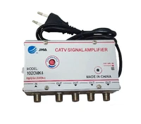 high quality 4 way catv vcr tv antenna signal amplifier 20db catv booster splitter 45 860mhz broadband home tv equipments 220v