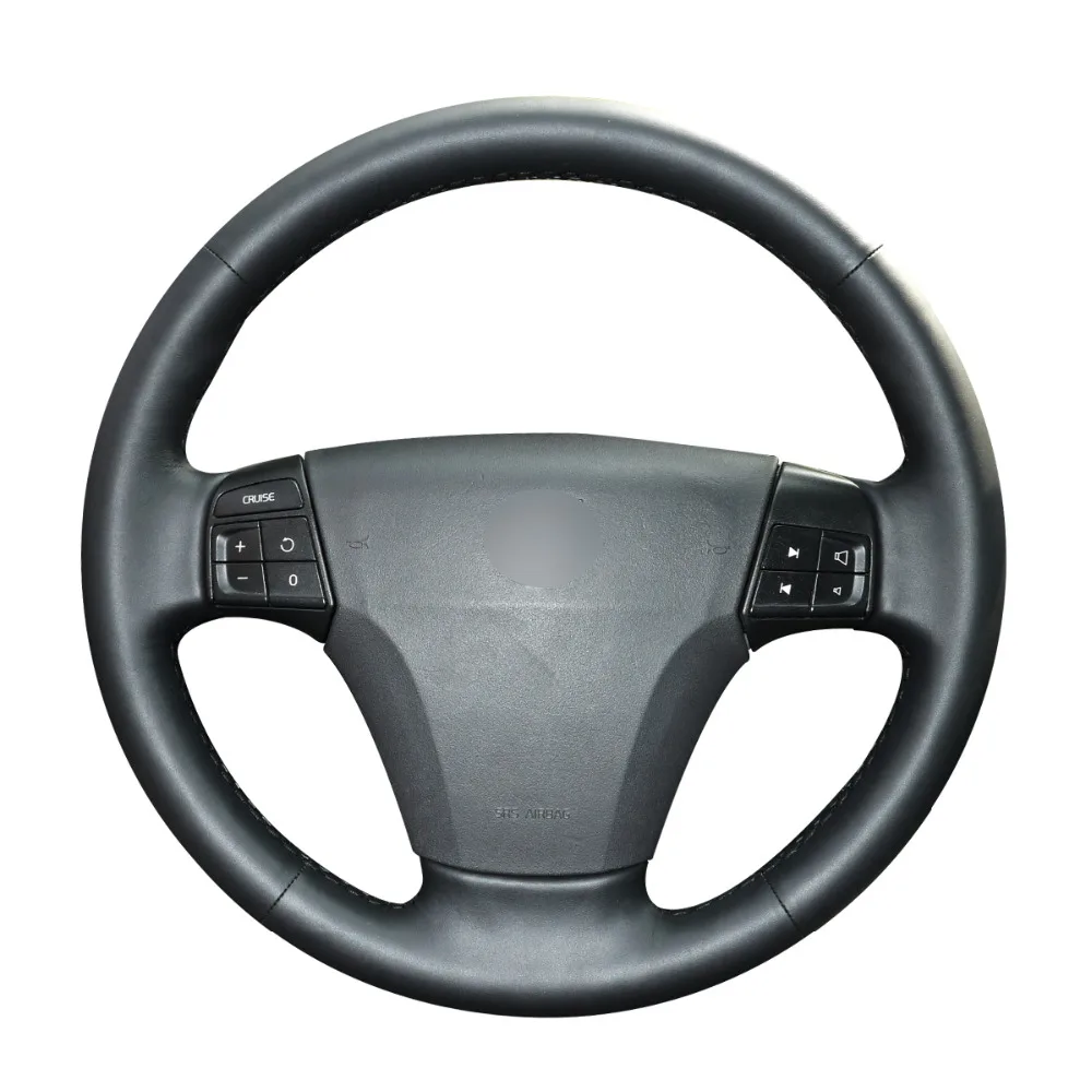 Прошитая вручную искусственная кожа черного цвета для Volvo S40 2006-2012 V50 2005-2011 |