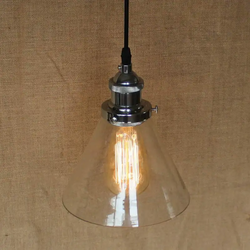 

Hanging clear glass shade Pendant Lamp with Edison Light bulb|Kitchen Lights and Cabinet Lights